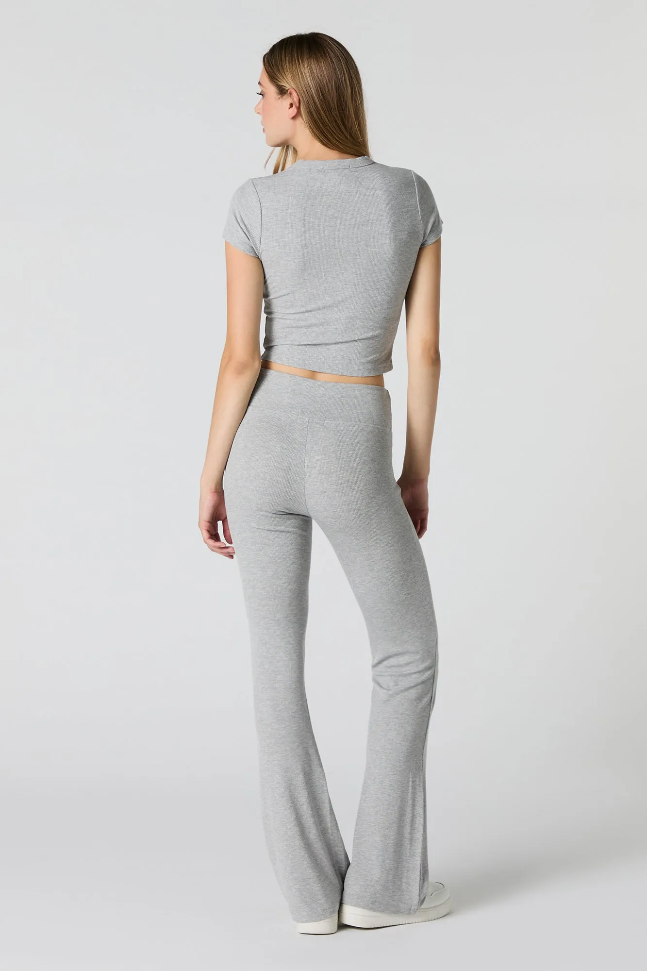 Active Ribbed Flare Pant