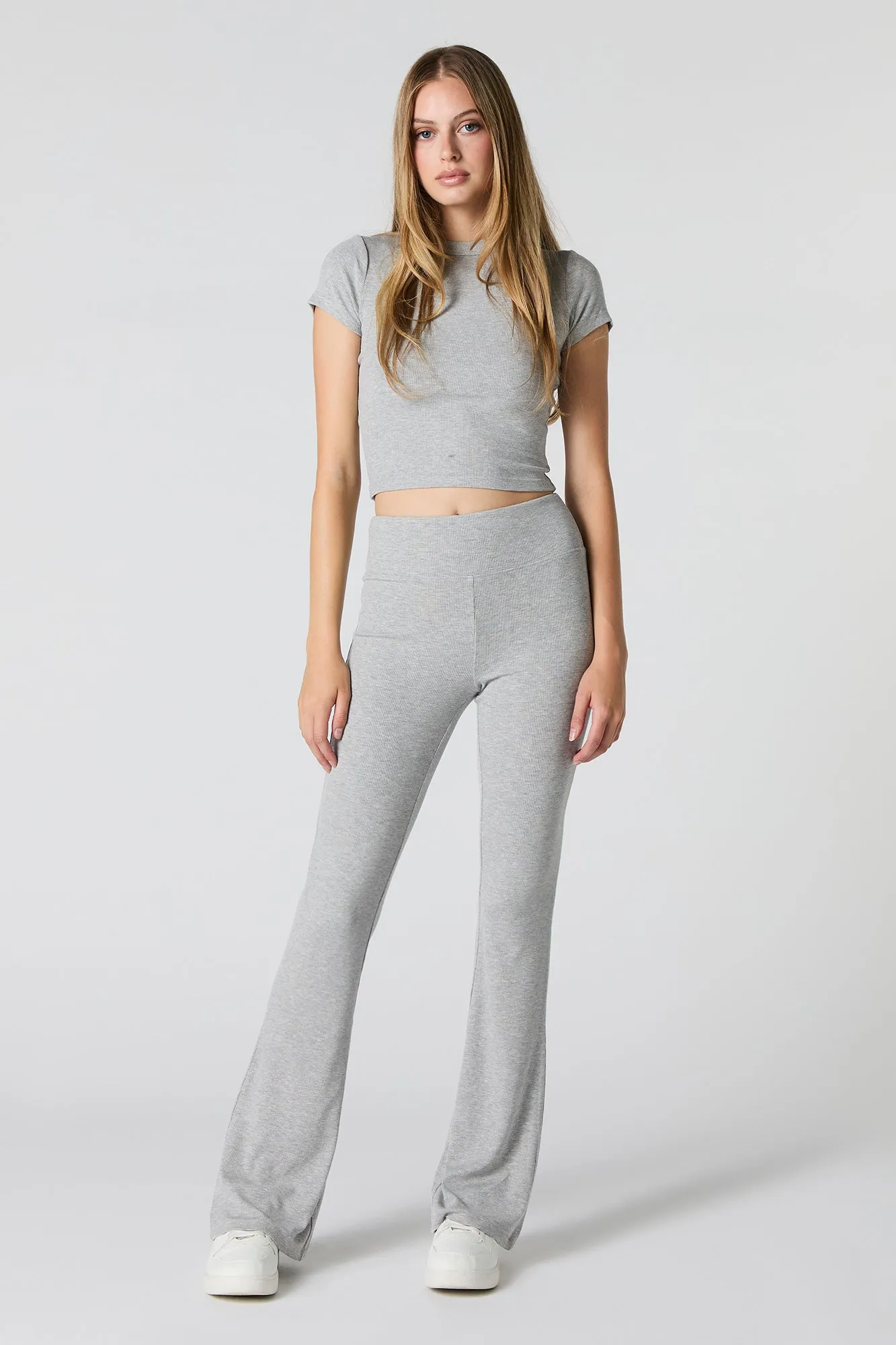 Active Ribbed Flare Pant