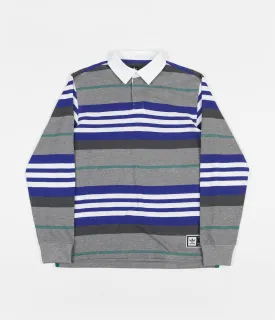 Adidas Cleland Polo Shirt - Core Heather / Active Blue / Active Green