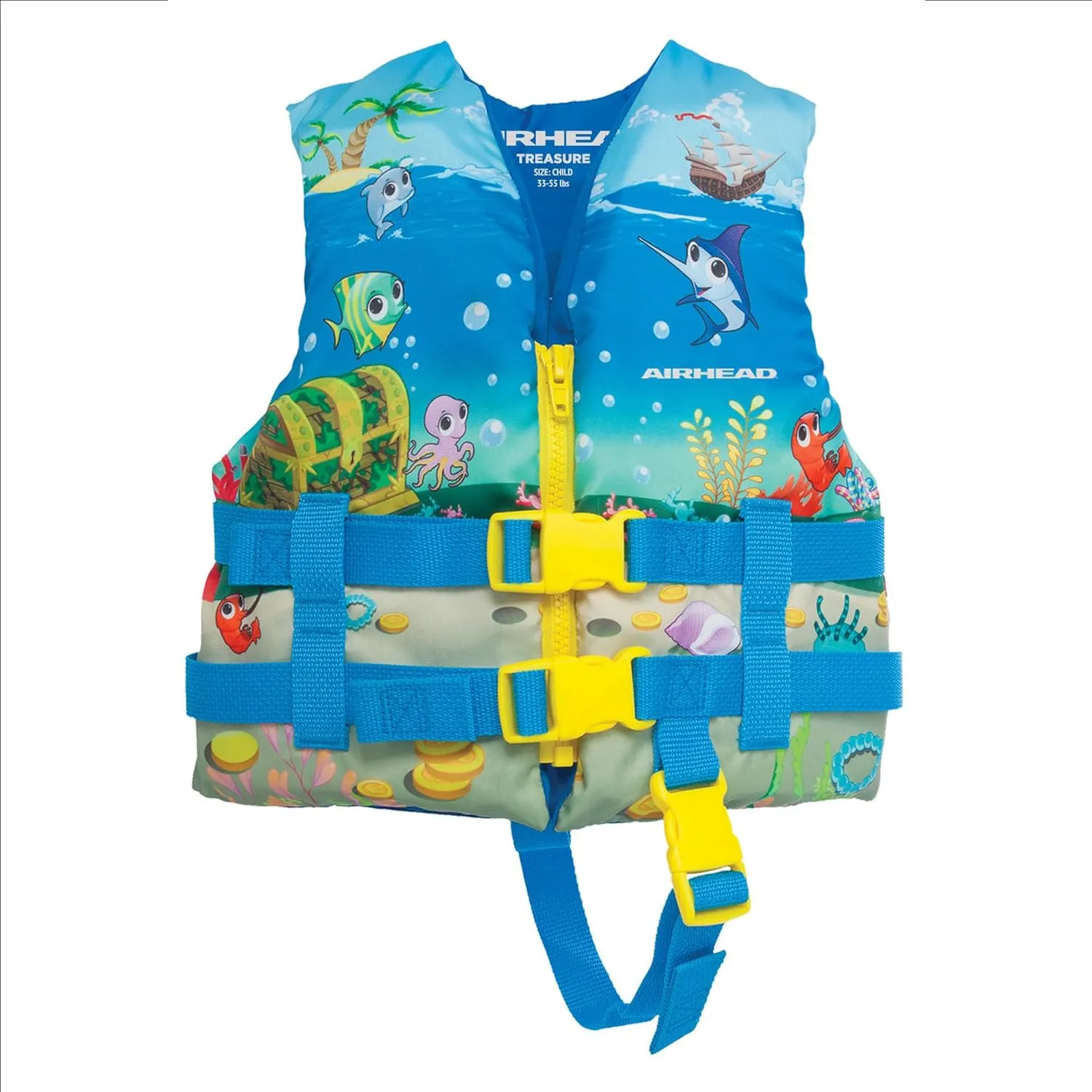 Airhead Treasure Infant and Child Life Vest, USCG Approved Infant 0-30lbs, Child 30-50lbs