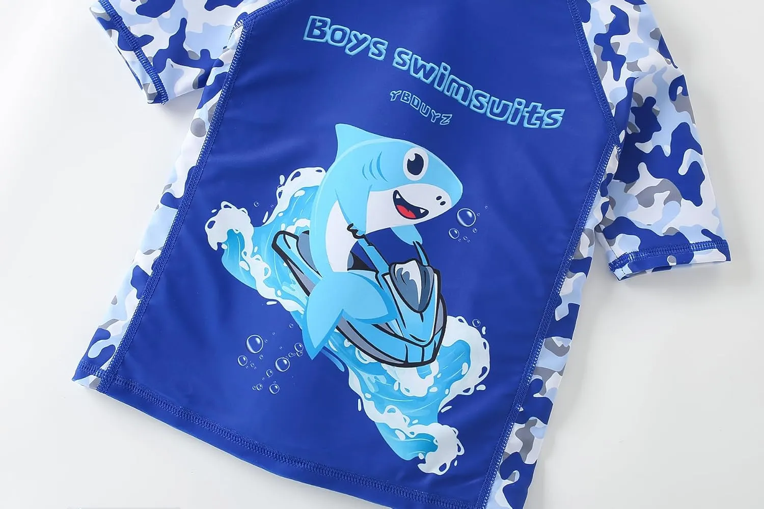 AIWUHE Toddler Boys Swimsuit Set Rash Guard Boys' Swimwear Two Piece Bathing Suit and Swim Trunk with Hat UPF 50  3-8Y