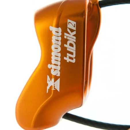 Belaying system and descender - tubik 2 orange