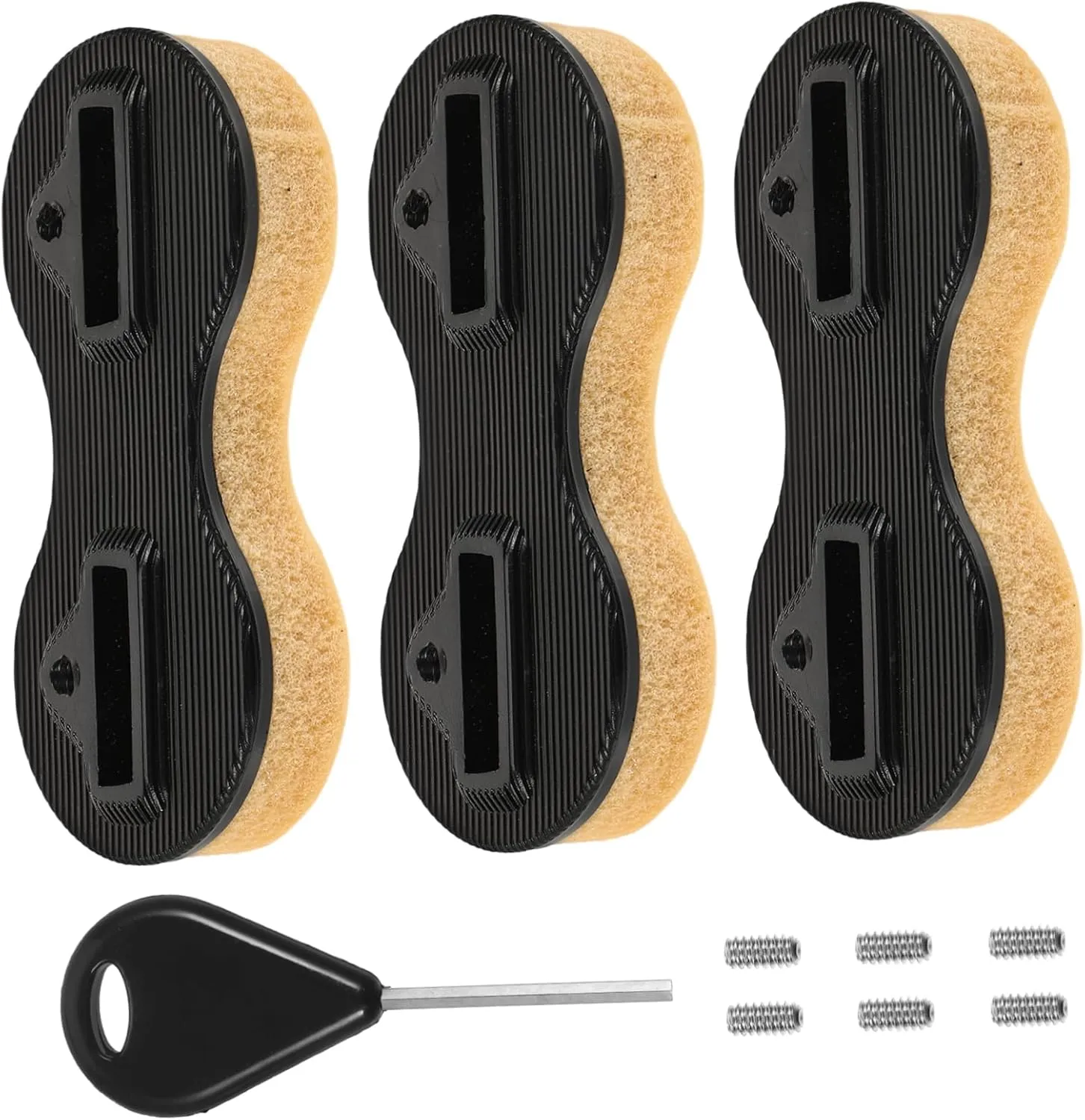 BESPORTBLE Paddleboard Replacement Fin Set for Inflatable Boards Fin Box for Black Round Cup Fin Mount Plastic and Sponge Materials
