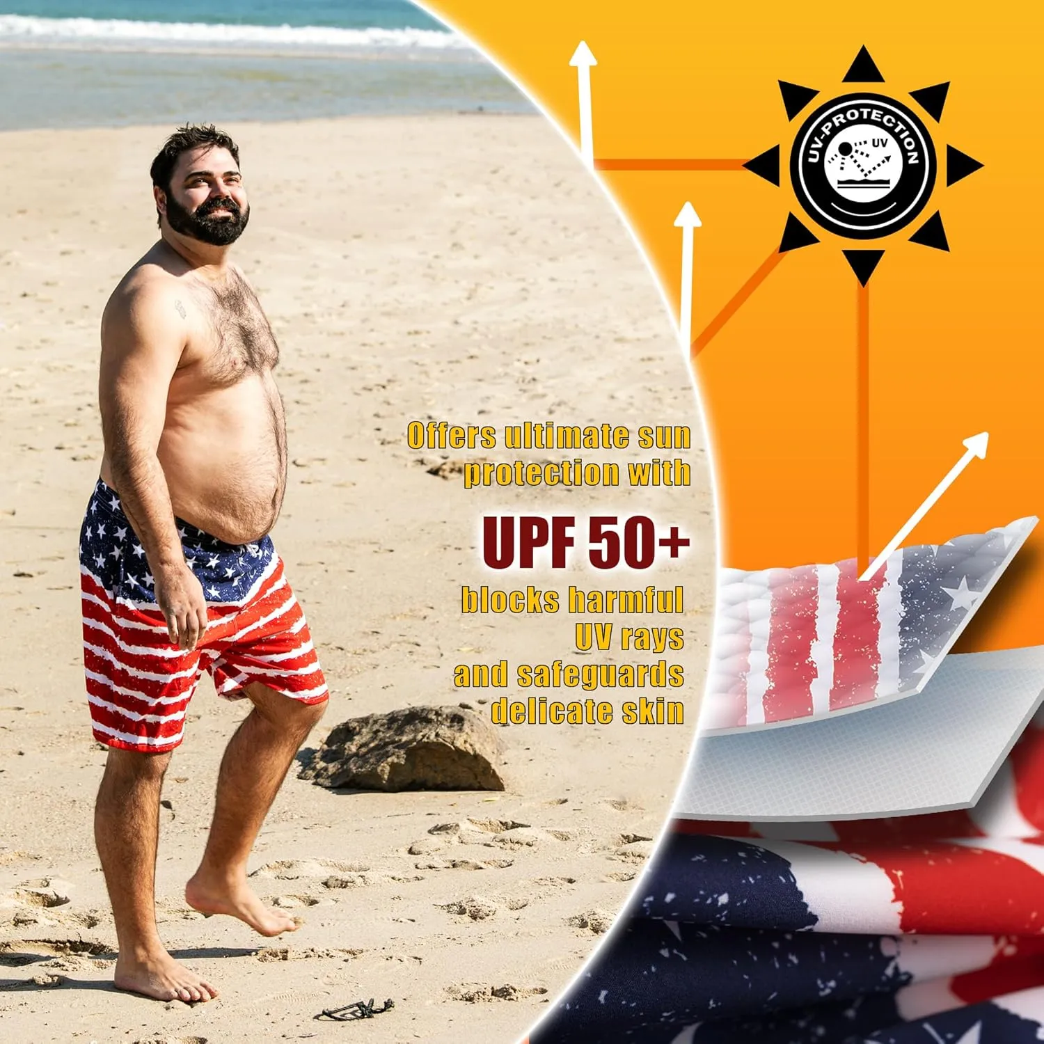 BRISIRA Big and Tall Swim Trunks for Men Bathing Suit with Mesh Lining Quick Dry Board Shorts Beach Swimsuit Pocket