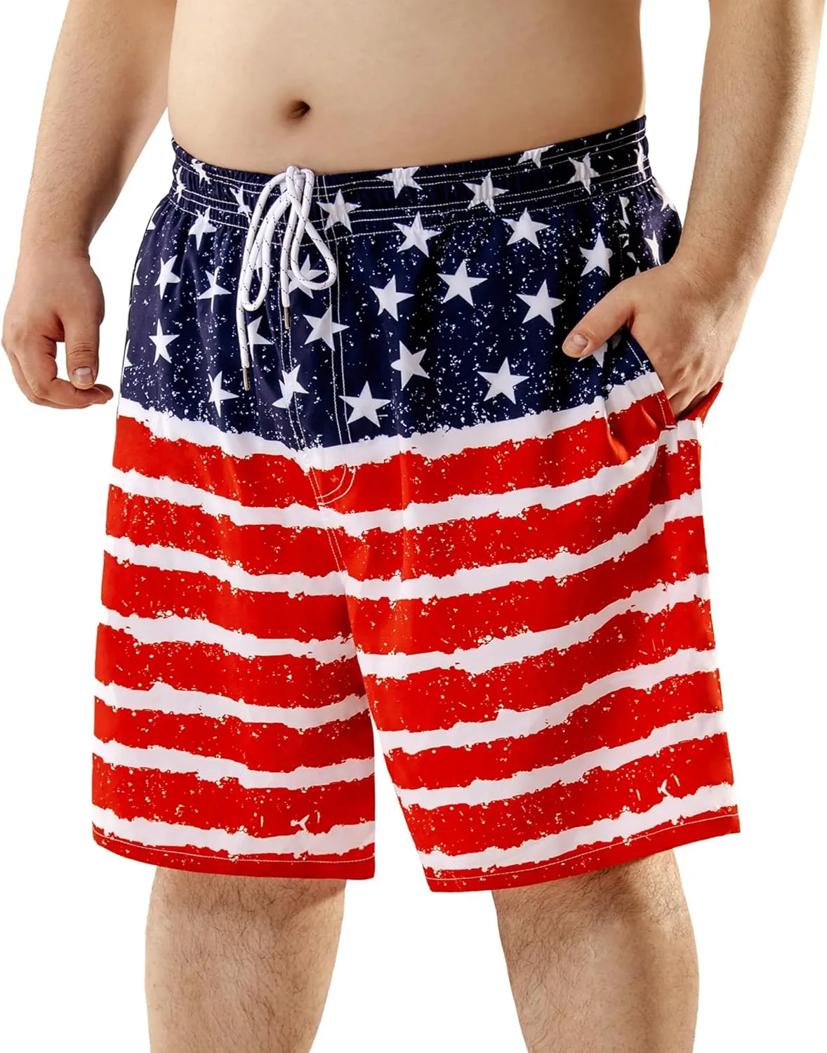 BRISIRA Big and Tall Swim Trunks for Men Bathing Suit with Mesh Lining Quick Dry Board Shorts Beach Swimsuit Pocket
