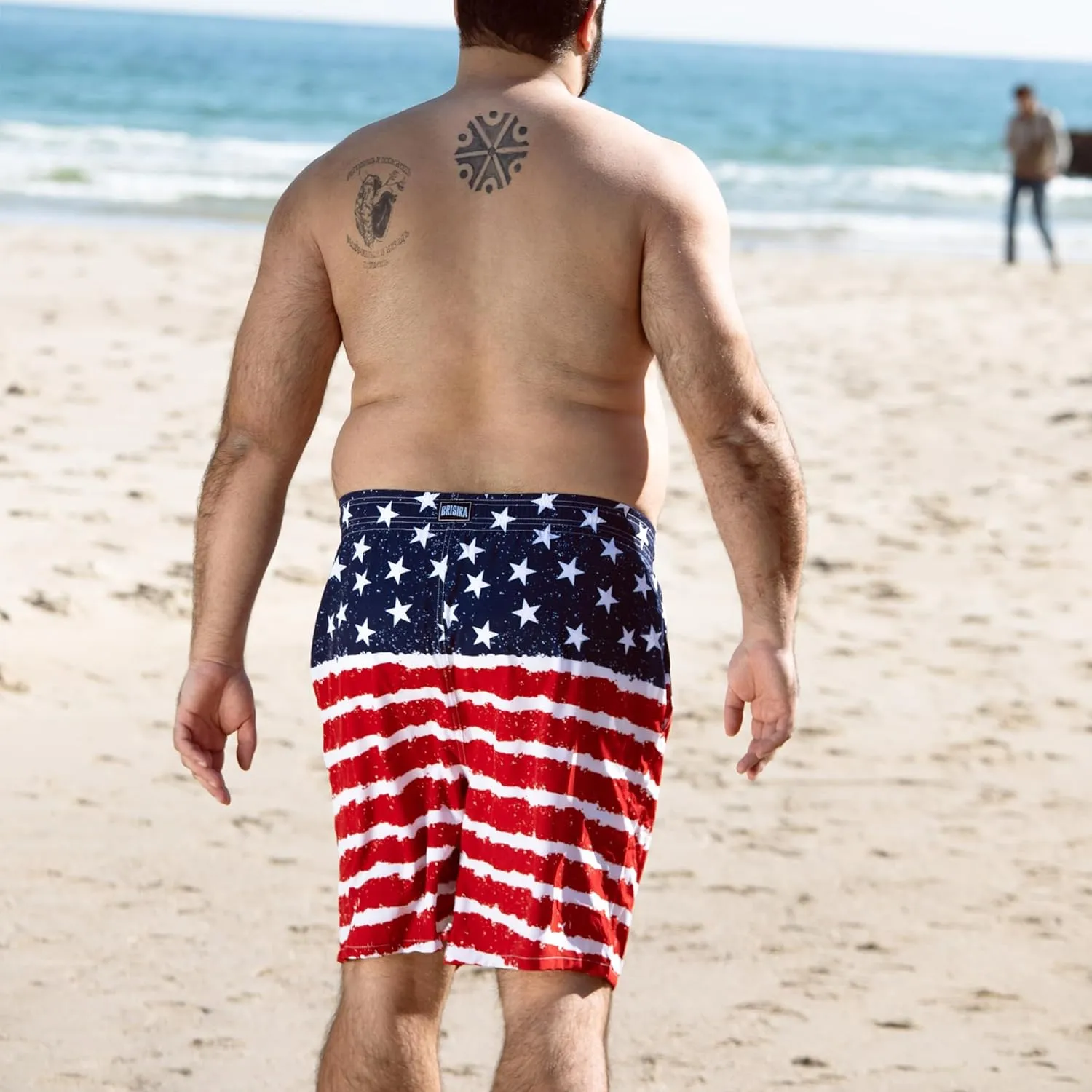 BRISIRA Big and Tall Swim Trunks for Men Bathing Suit with Mesh Lining Quick Dry Board Shorts Beach Swimsuit Pocket