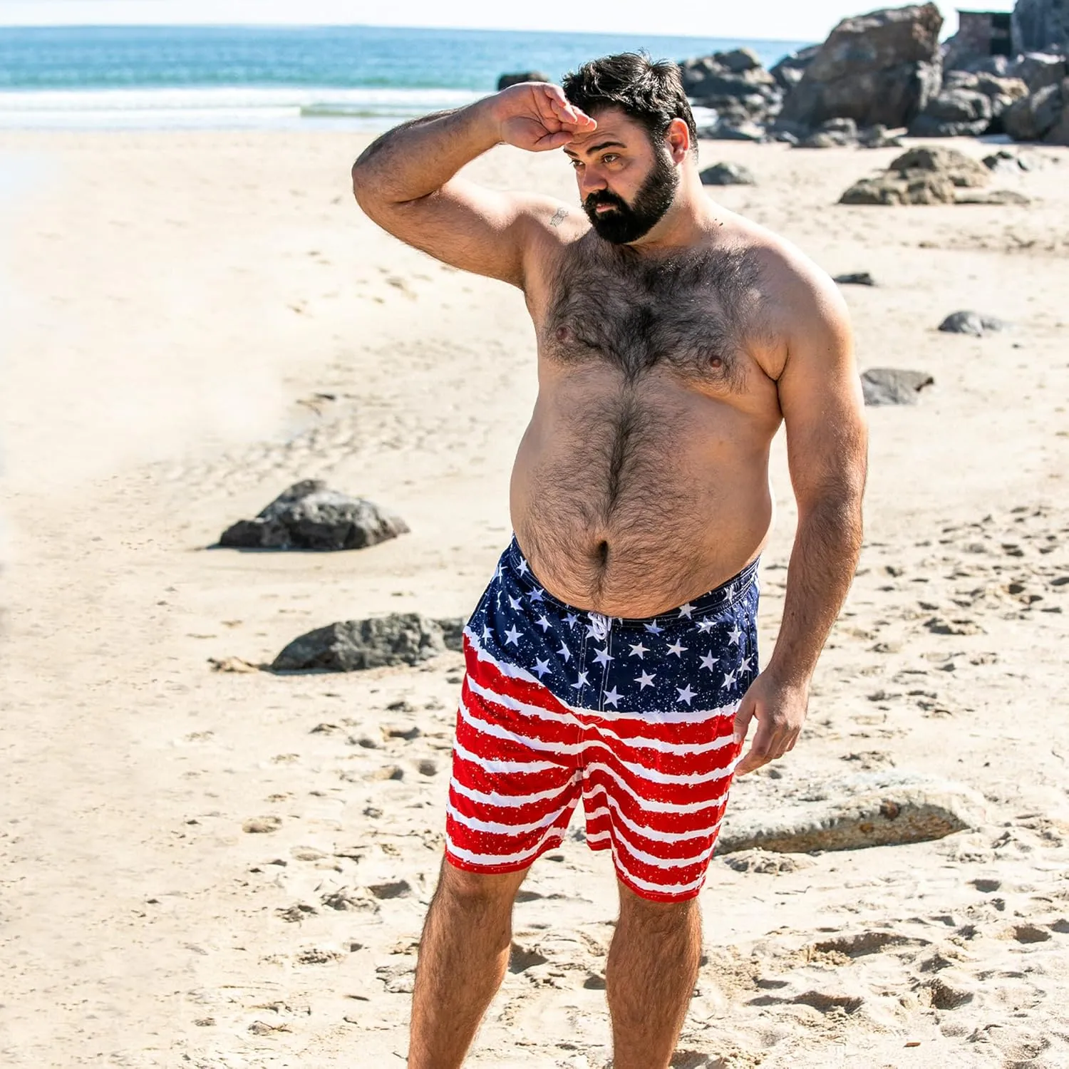 BRISIRA Big and Tall Swim Trunks for Men Bathing Suit with Mesh Lining Quick Dry Board Shorts Beach Swimsuit Pocket