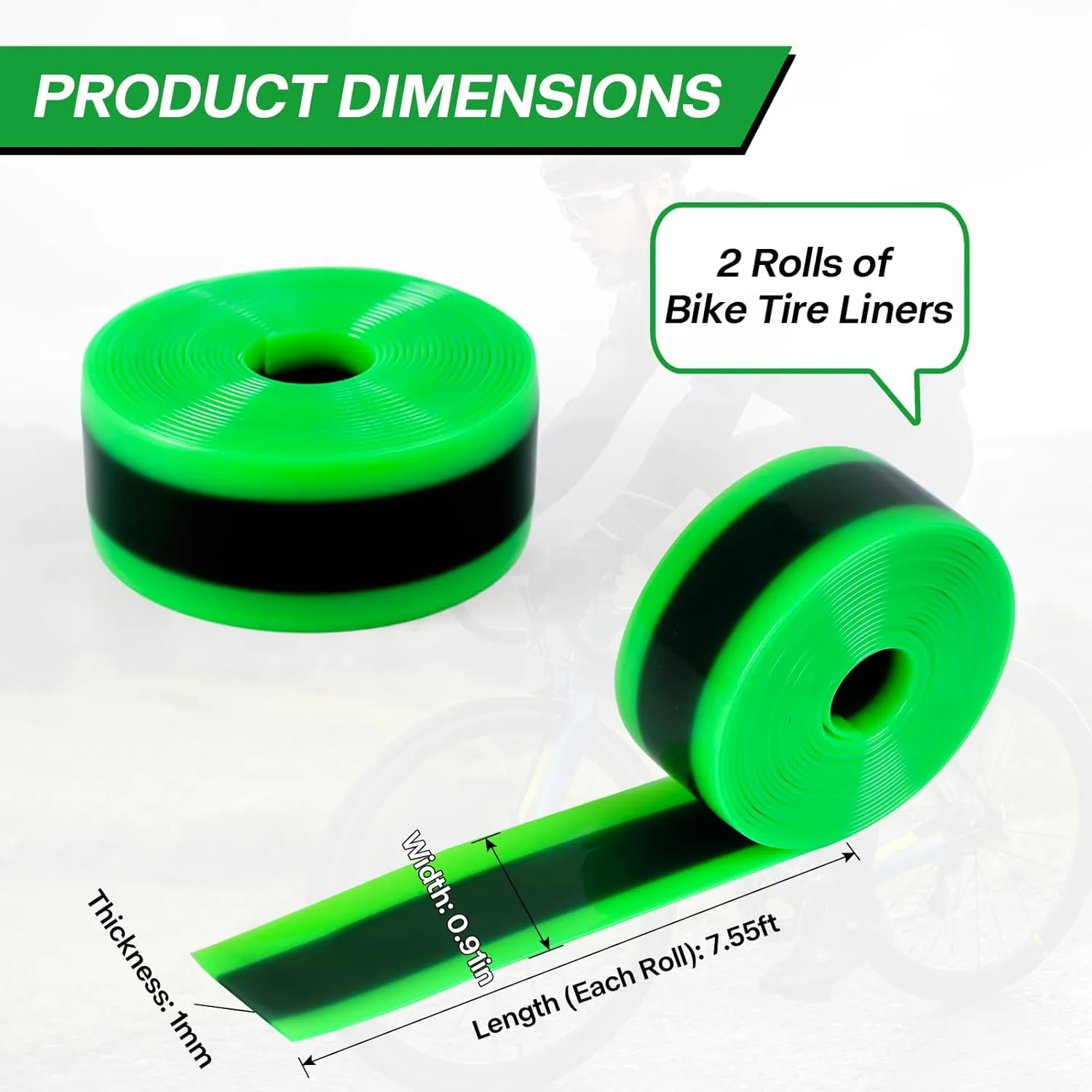 BWSHLF Self-Adhesive 700C Bike Tire Liner Protects Inner Tube, Puncture Proof TPU Mountain Bike Tire Liner Compatible with 12" 16" 18" 20" 24" 26" 27.5" 29", Road Bicycle Inner Tube Liner