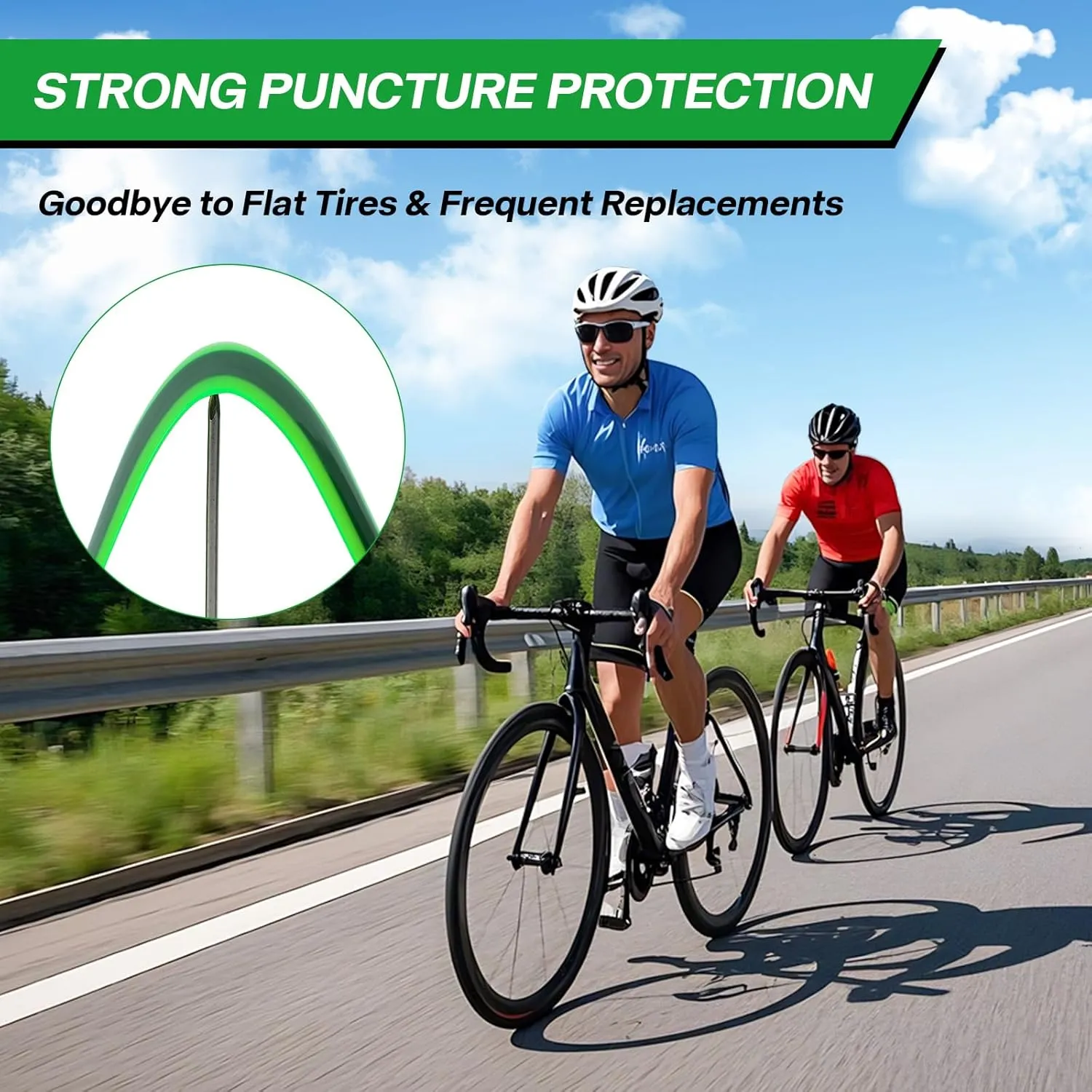 BWSHLF Self-Adhesive 700C Bike Tire Liner Protects Inner Tube, Puncture Proof TPU Mountain Bike Tire Liner Compatible with 12" 16" 18" 20" 24" 26" 27.5" 29", Road Bicycle Inner Tube Liner