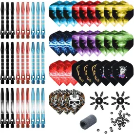 Dart Accessories Kit Including Aluminum Dart shafts,Dart Flights, Flight Savers, Sharpener, O-Rings -Bulk Pack of 104 Pieces Dart Accessories Kit Including Aluminum Dart shafts,Dart Flights, Flight Savers, Sharpener, O-Rings -Bulk Pack of 104 Pieces