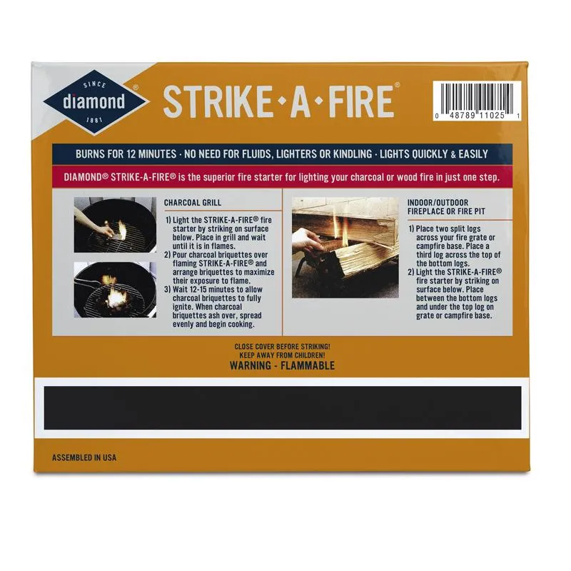 Diamond Strike-A-Fire Saw Dust Fire Starter 12 min