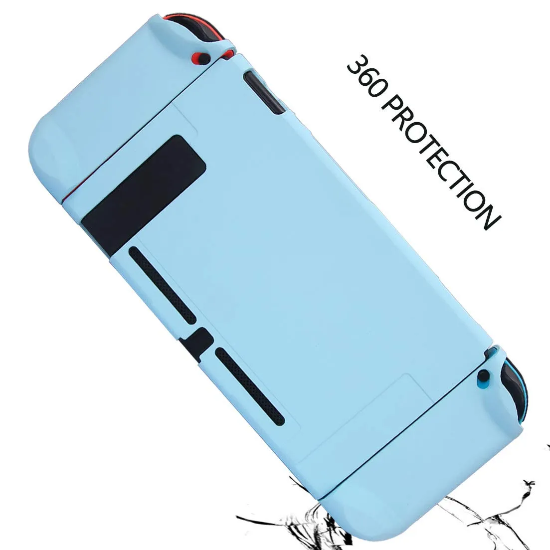 Dockable Case for Nintendo Switch - COMCOOL 3 in 1 Protective Cover Case for Nintendo Switch and Joy-Con Controller with Screen Protector and Thumb grips - Blue