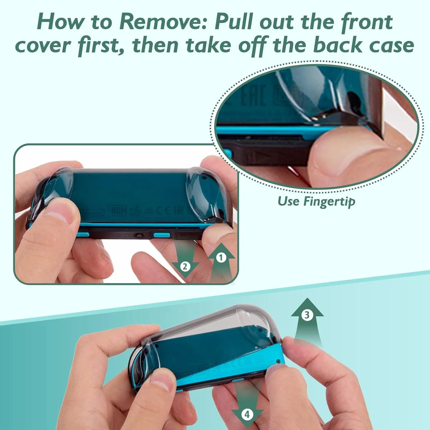 Dockable Case for Nintendo Switch - COMCOOL 3 in 1 Protective Cover Case for Nintendo Switch and Joy-Con Controller with Screen Protector and Thumb grips - Blue
