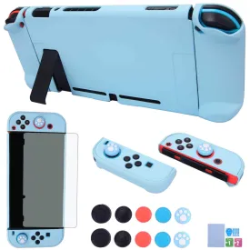 Dockable Case for Nintendo Switch - COMCOOL 3 in 1 Protective Cover Case for Nintendo Switch and Joy-Con Controller with Screen Protector and Thumb grips - Blue
