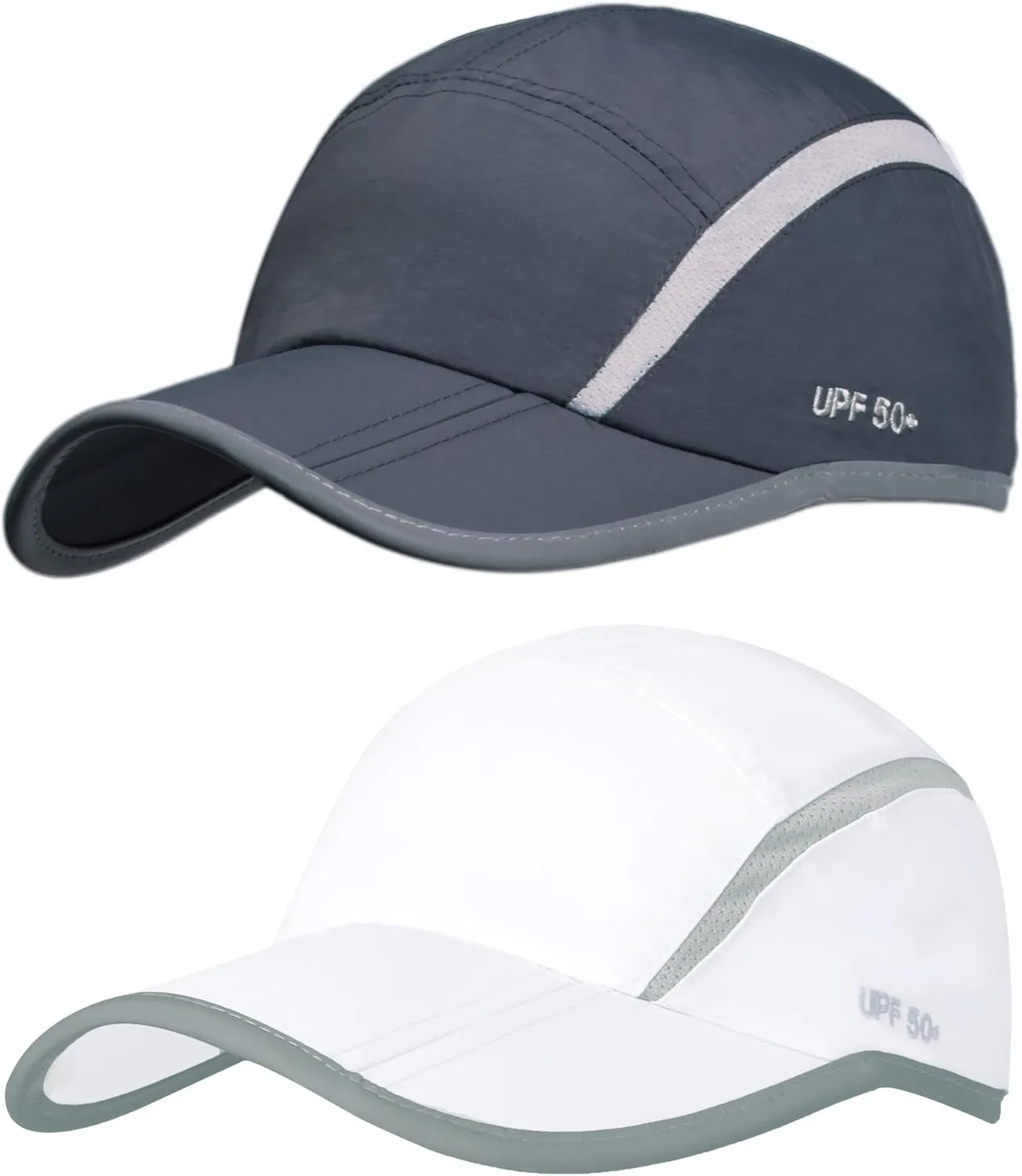 ELLEWIN 2 Pack Unisex Baseball Cap Foldable Sports Hat with UPF 50  Runing Hat