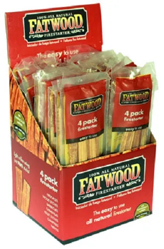 Fatwood 9900 4 Pack Of Pine Wood Fire Starter Sticks - Quantity of 26