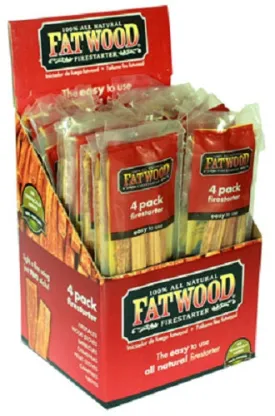 Fatwood 9900 4 Pack Of Pine Wood Fire Starter Sticks - Quantity of 26