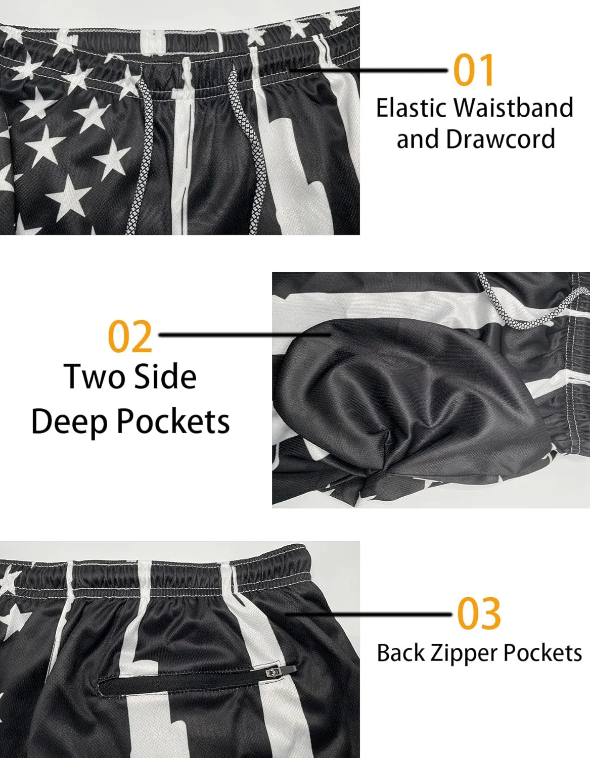 feelacle Mens Swim Trunks 9 Inch Inseam Board Shorts Beach Swimwear Bathing Suit with Compression Liner and Pockets