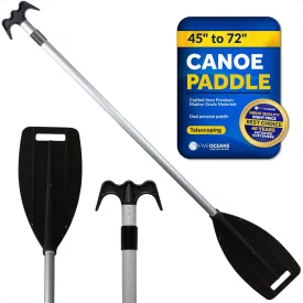 Five Oceans Canoe Paddle, Telescoping Canoe Paddles and Boat Hook, Black, Extend from 3.75 Ft. (45-inch) to 6 Ft.(72-inch), Aluminum Shaft, Reinforced Blade & Hook, Lightweight Five Oceans Canoe Paddle, Telescoping Canoe Paddles and Boat Hook, Black, Extend from 3.75 Ft. (45-inch) to 6 Ft.(72-inch), Aluminum Shaft, Reinforced Blade & Hook, Lightweight