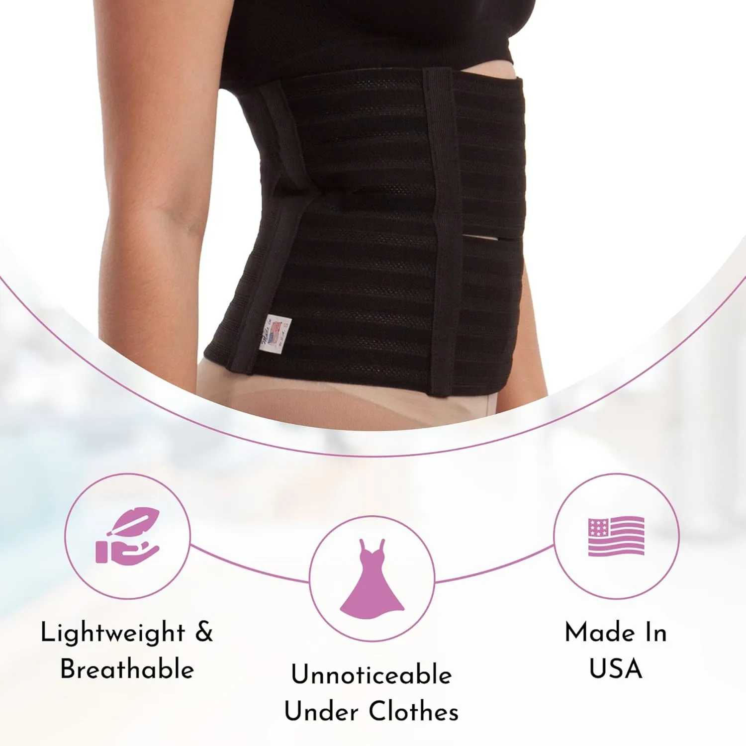 GABRIALLA 9'' Abdominal Binder for Women: Ideal Postpartum Belly Band and C Section Recovery Must Haves, Suitable for Post-Surgery Patients, Postpartum, and C Section Belly Band, Made in USA (Small)