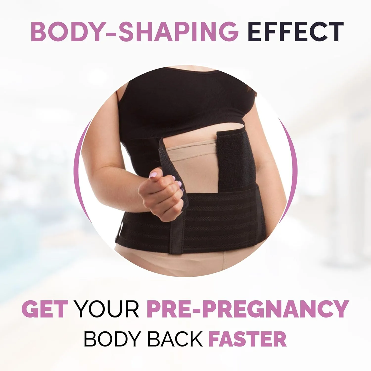 GABRIALLA 9'' Abdominal Binder for Women: Ideal Postpartum Belly Band and C Section Recovery Must Haves, Suitable for Post-Surgery Patients, Postpartum, and C Section Belly Band, Made in USA (Small)