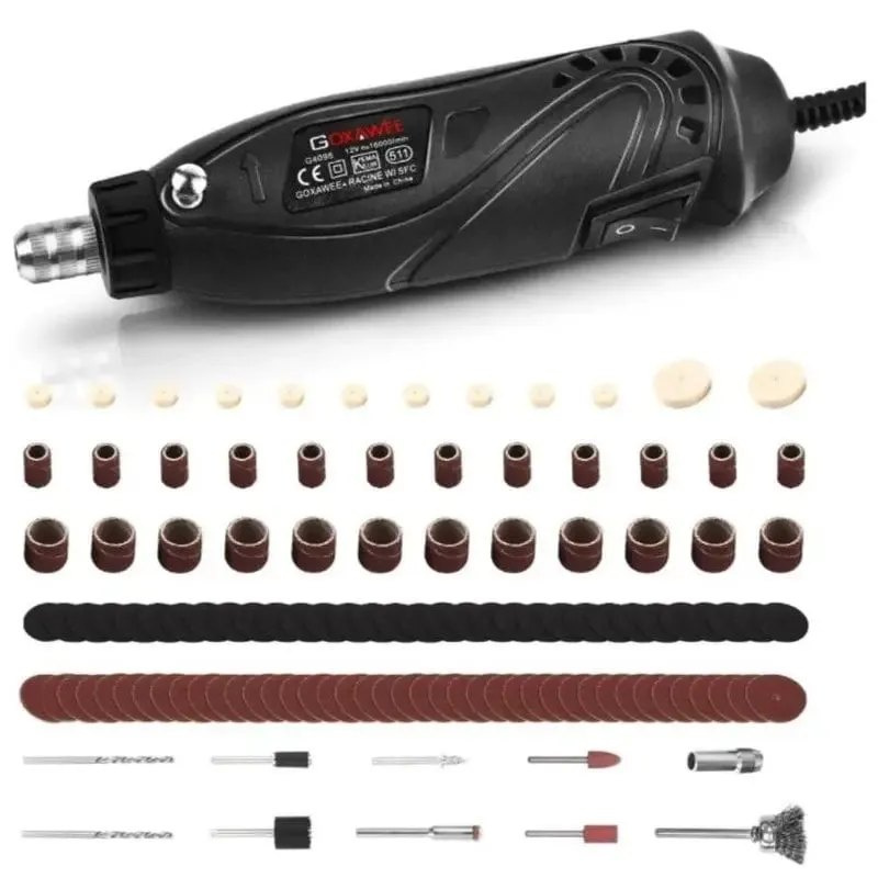 GOXAWEE Rotary Tool Kit W/ 115pcs Rotary Tool Accessories | Flex Shaft & Universal Collet