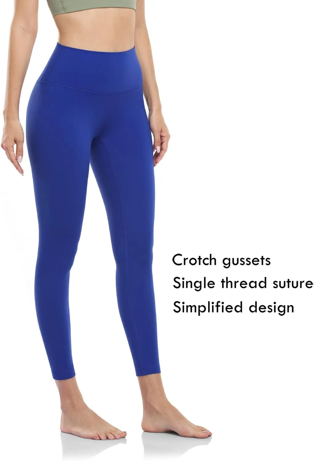 HeyNuts Essential/Pure&Plain 7/8 Leggings, High Waisted Compression Soft Pants Workout Athletic Yoga Pants 25"