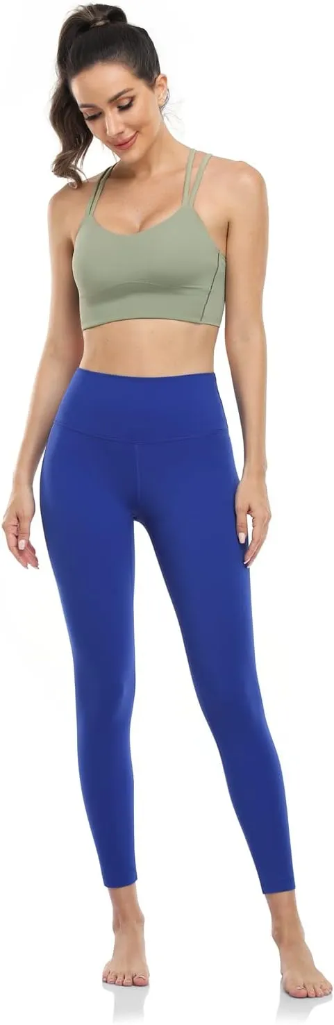 HeyNuts Essential/Pure&Plain 7/8 Leggings, High Waisted Compression Soft Pants Workout Athletic Yoga Pants 25"