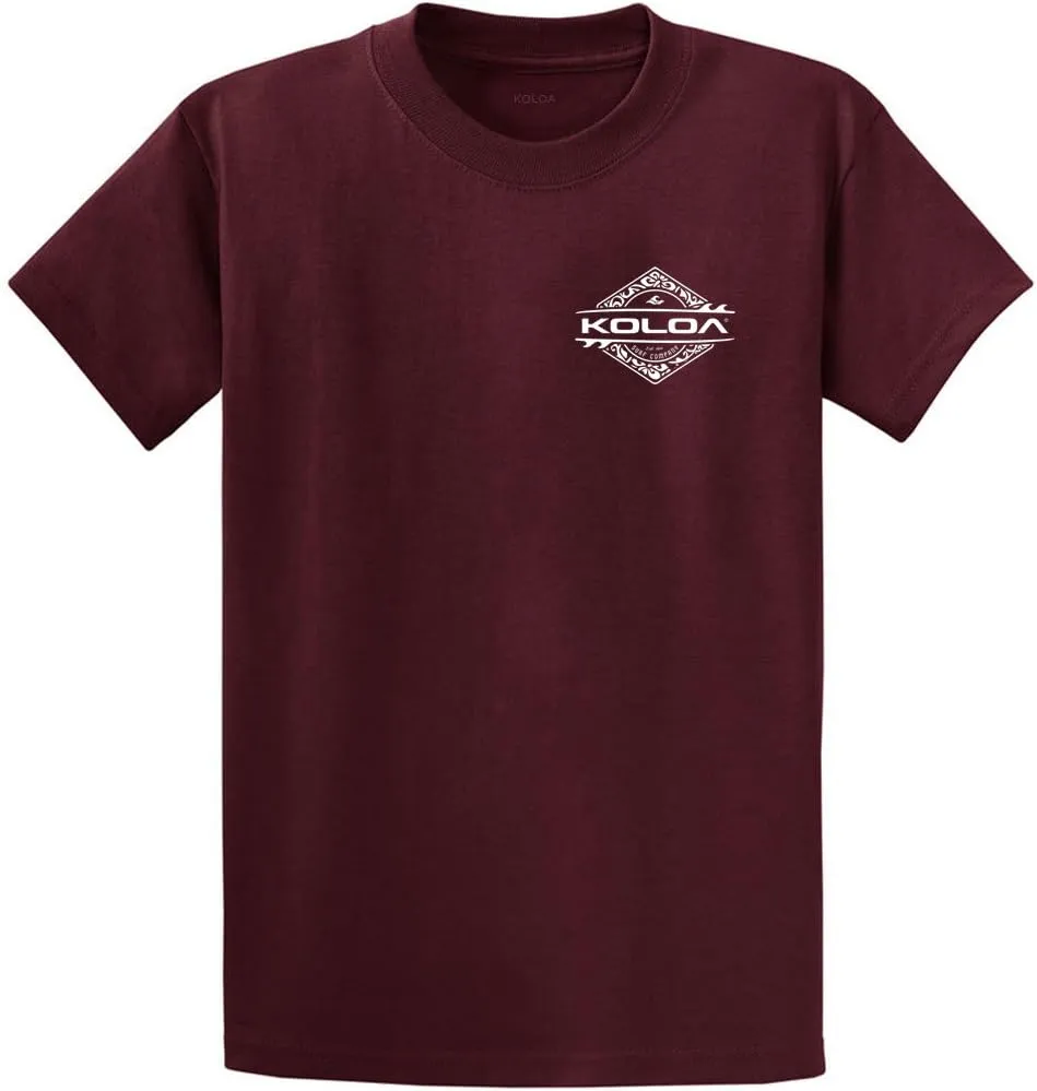Koloa Surf Diamond Thruster Surfboards Logo Cotton T-Shirts in Reg, Big and Tall
