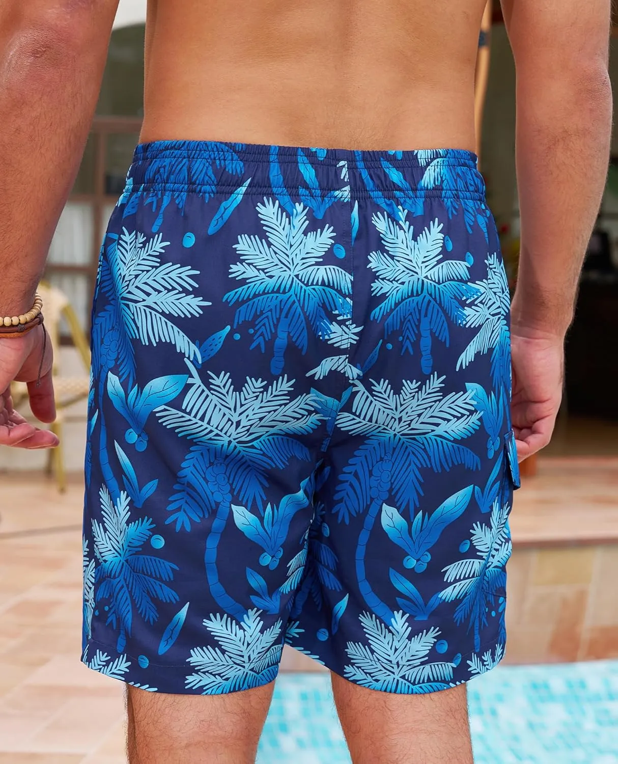 Milin Naco Mens Swim Trunks 7 Inch Inseam Compression Liner 2 in 1 Printed Swimming Short