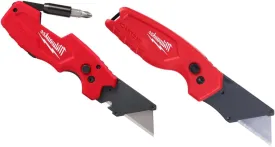 Milwaukee FASTBACK Compact Knife, and FASTBACK 6-in-1 Folding Utility Knives, w/Blade (knife 2pack) Red-black Milwaukee FASTBACK Compact Knife, and FASTBACK 6-in-1 Folding Utility Knives, w/Blade (knife 2pack) Red-black