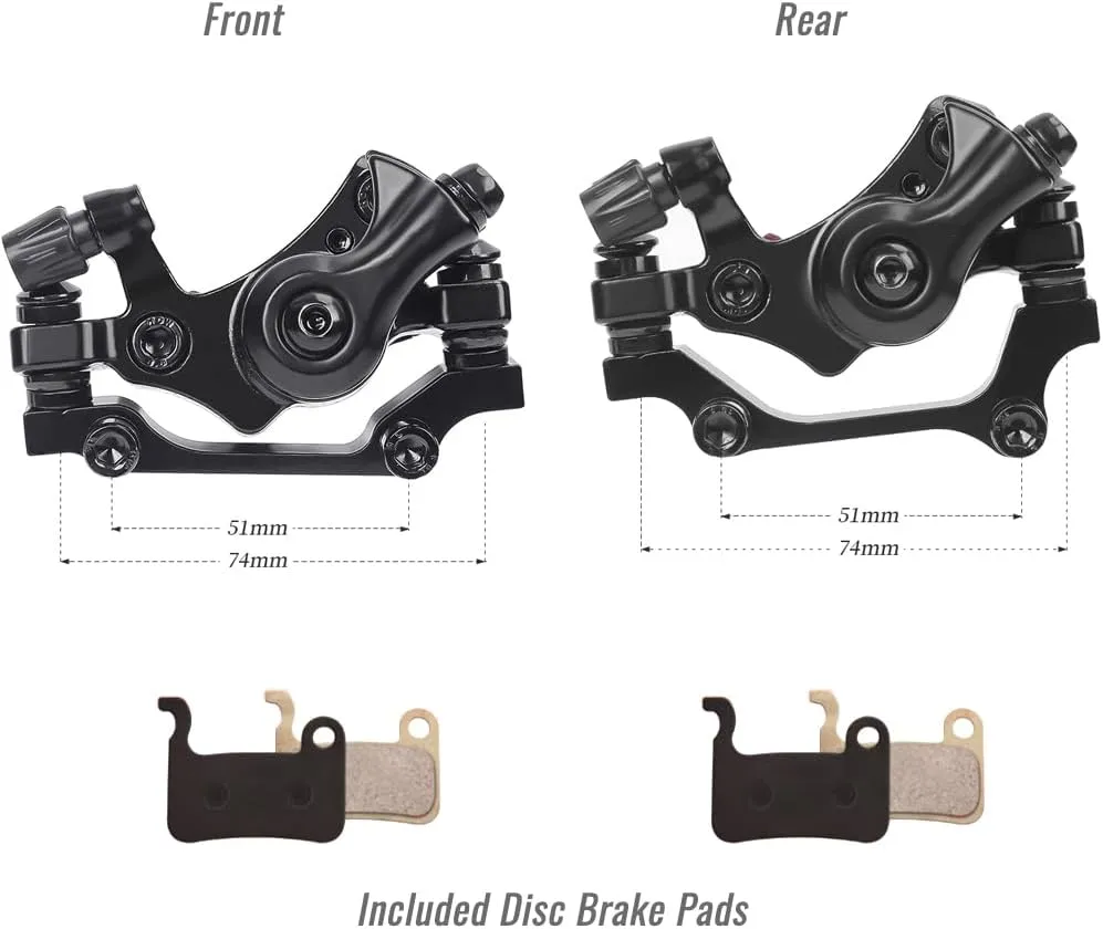 Mountain Bike Disk Brake Set G3/ HS1 Bicycle Disc Brake Kit Front and Rear 160mm Caliper Rotor with Bolts and Cable