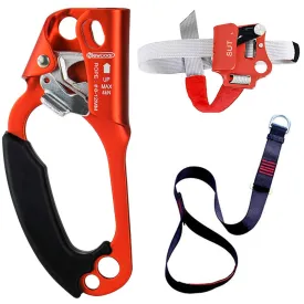 NewDoar Hand Ascender & Foot Ascender & Foot Loop Set (Left Orange Set)