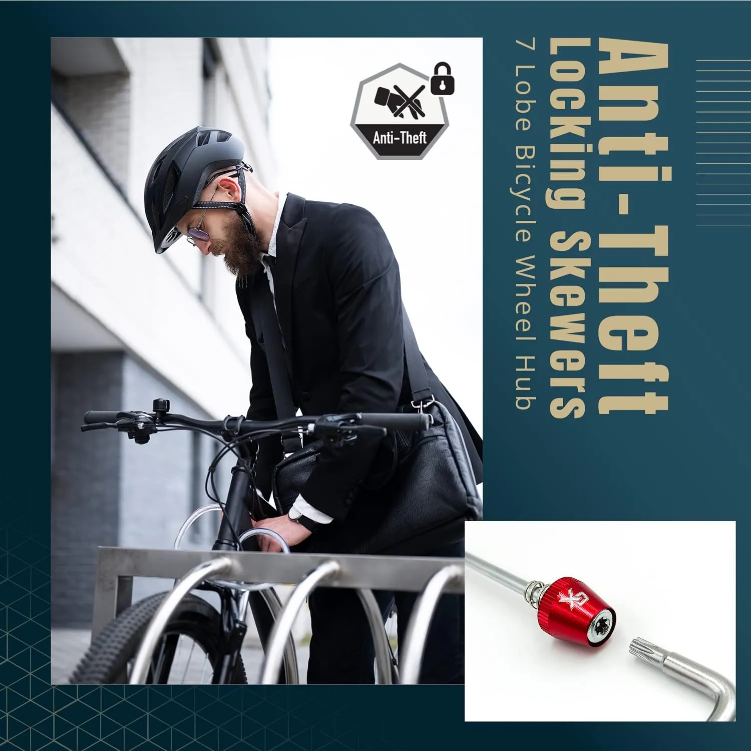 ONIPAX Bike Anti-Theft Locking Skewer 7 Lobe Bicycle Wheel Hub Secure