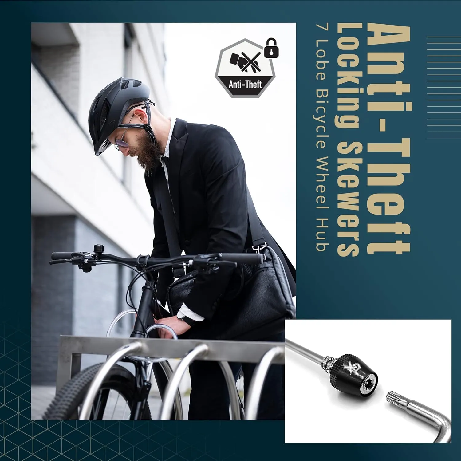 ONIPAX Bike Anti-Theft Locking Skewer 7 Lobe Bicycle Wheel Hub Secure