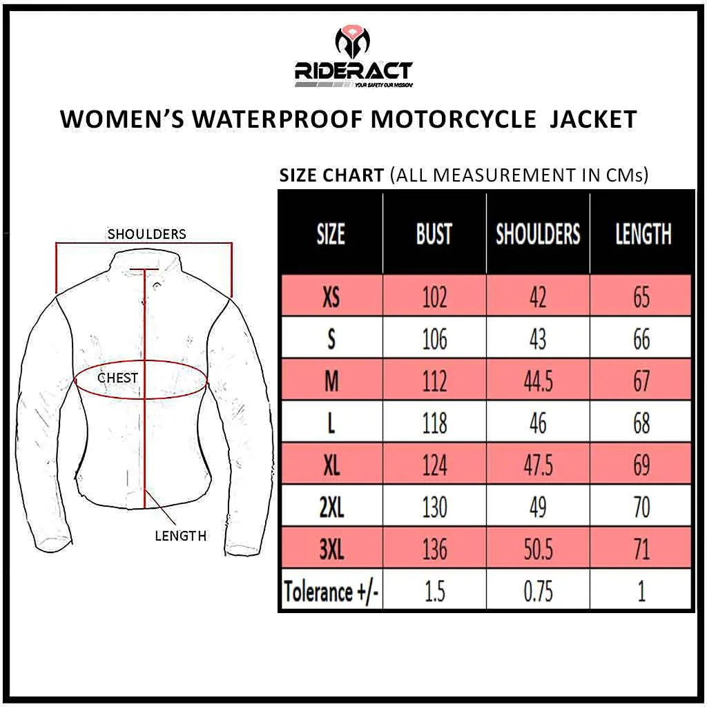 RIDERACT® Womens Motorcycle Jacket Gallop Waterproof Riding Jacket