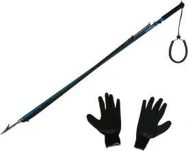 Scuba Choice Aluminum Speargun with Gloves - Lightweight Anti-Corrosion Spearfishing Harpoon, Ambidextrous Design, 6mm Thread, Triple Safety, Easy to Carry, Versatile Performance (104cm Long, Blue)