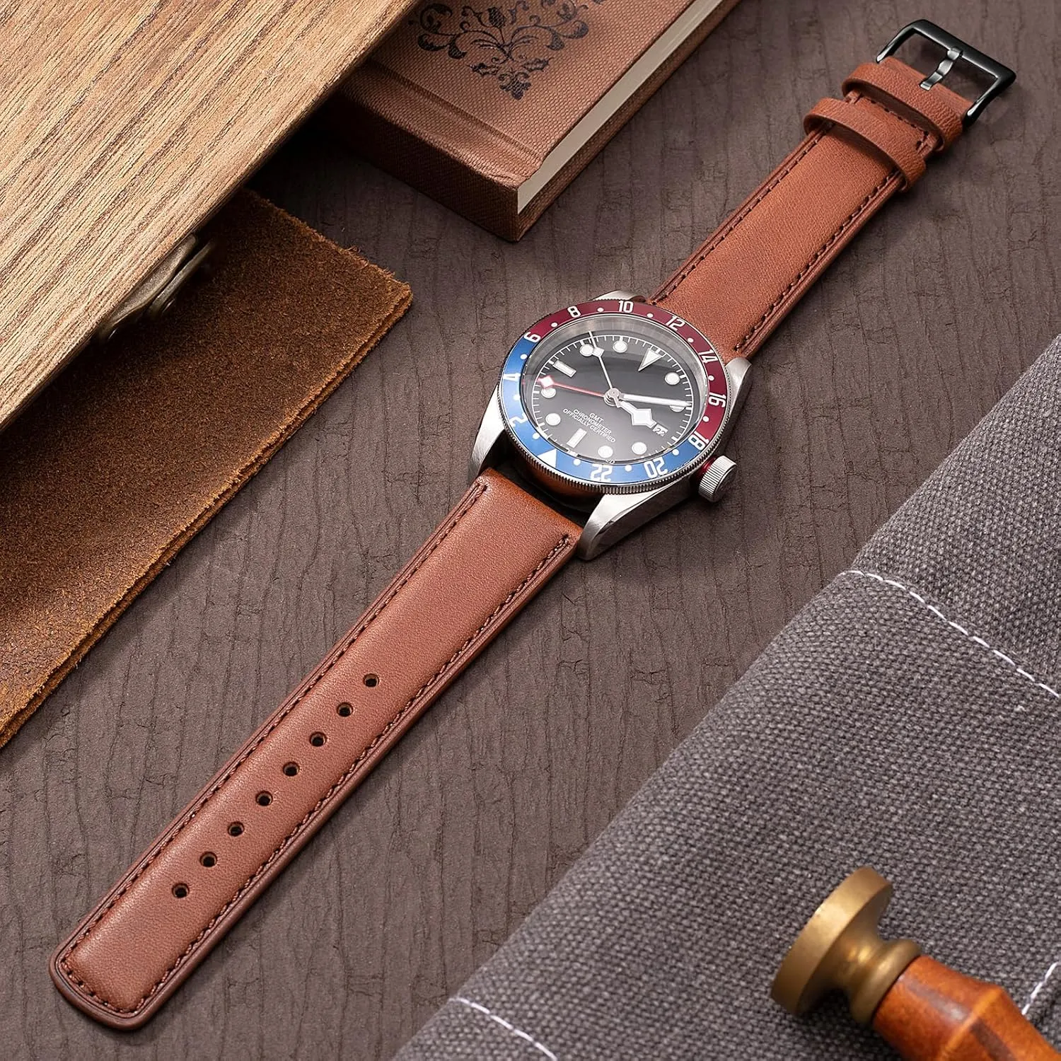 SEURE Quick Release Watch Band,Top Genuine Leather Watch Straps 19mm 20mm 21mm 22mm 24mm for Men and Women