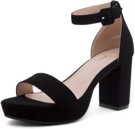 Shoe Land SL-Cabrini Women's Platform Heels, Open Toe Chunky Block Heeled Sandals with Ankle Strap  Dressy High Heel Sandals for Prom, Wedding, and Party