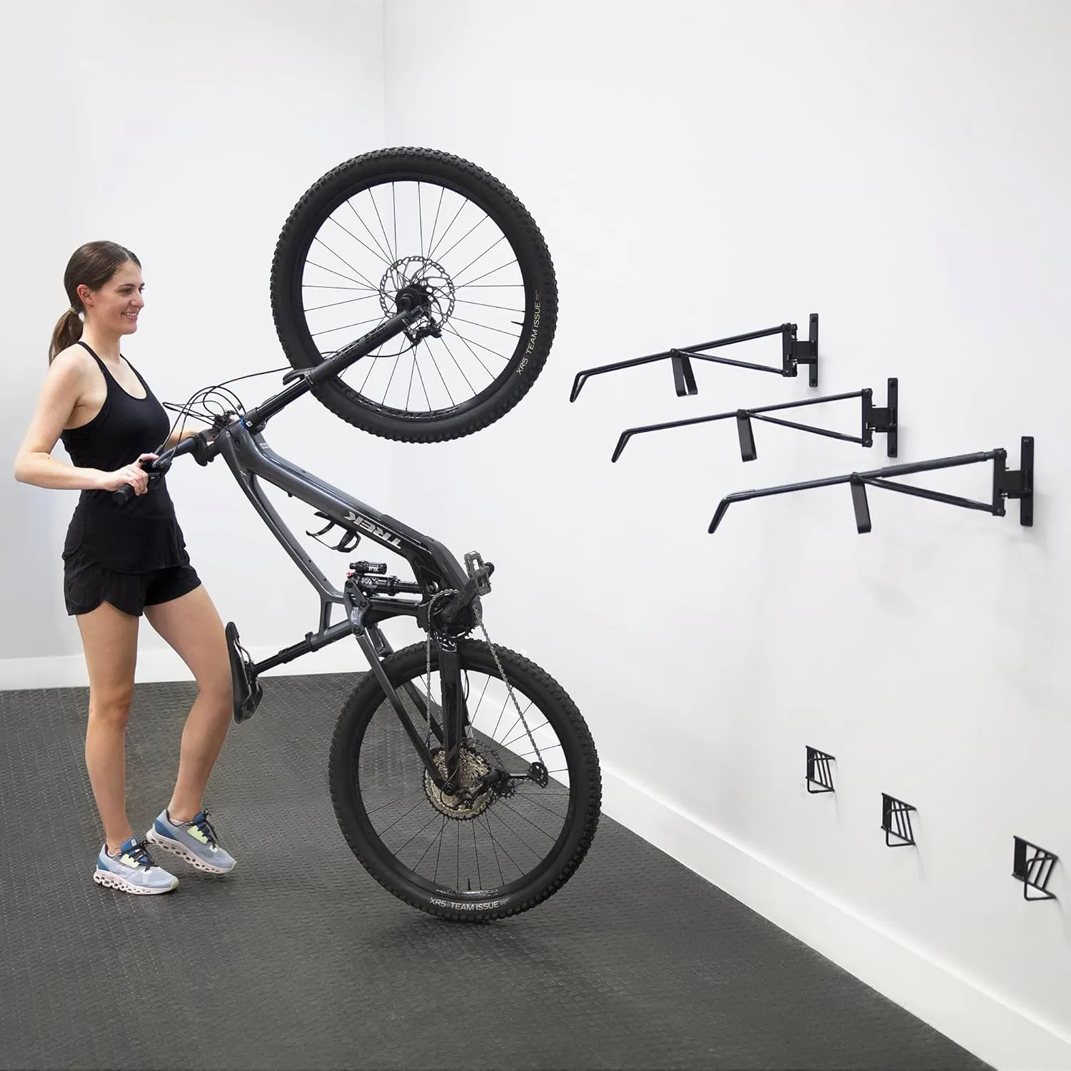 StoreYourBoard SwivelStow Mountain Bike Storage Rack 2 Pack  Heavy Duty Bike Hanger, No-Lift Bike Wall Mount for Garage Bike Storage, MTB and E-Bike, Holds 70 lbs, Patent-Pending