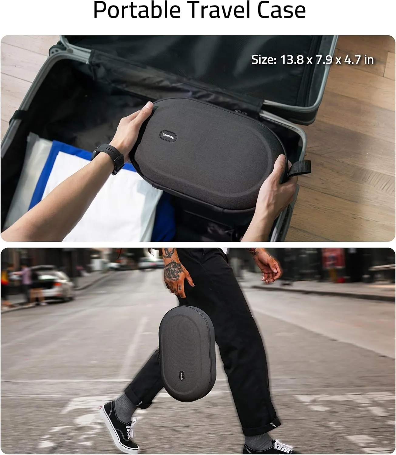 Syntech Hard Carrying Case Compatible with Meta Quest 3S/Quest 3/Oculus Quest 2/VP/Pico4, Accessories VR Headset with Elite Strap, Touch Controllers for Travel, Black (Do Not Fit 3rd-party Headstrap)