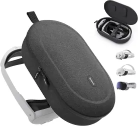 Syntech Hard Carrying Case Compatible with Meta Quest 3S/Quest 3/Oculus Quest 2/VP/Pico4, Accessories VR Headset with Elite Strap, Touch Controllers for Travel, Black (Do Not Fit 3rd-party Headstrap)