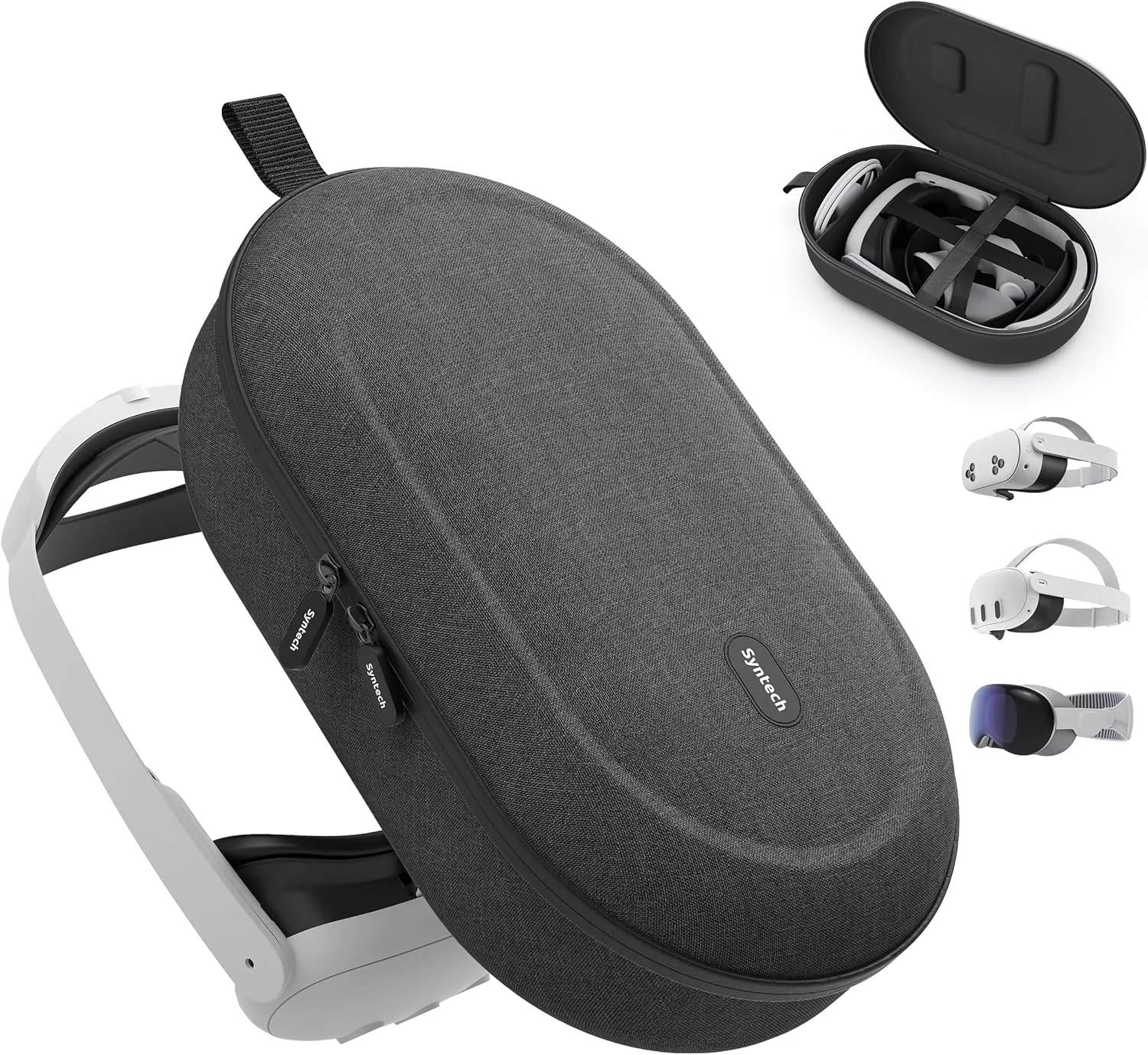 Syntech Hard Carrying Case Compatible with Meta Quest 3S/Quest 3/Oculus Quest 2/VP/Pico4, Accessories VR Headset with Elite Strap, Touch Controllers for Travel, Black (Do Not Fit 3rd-party Headstrap)