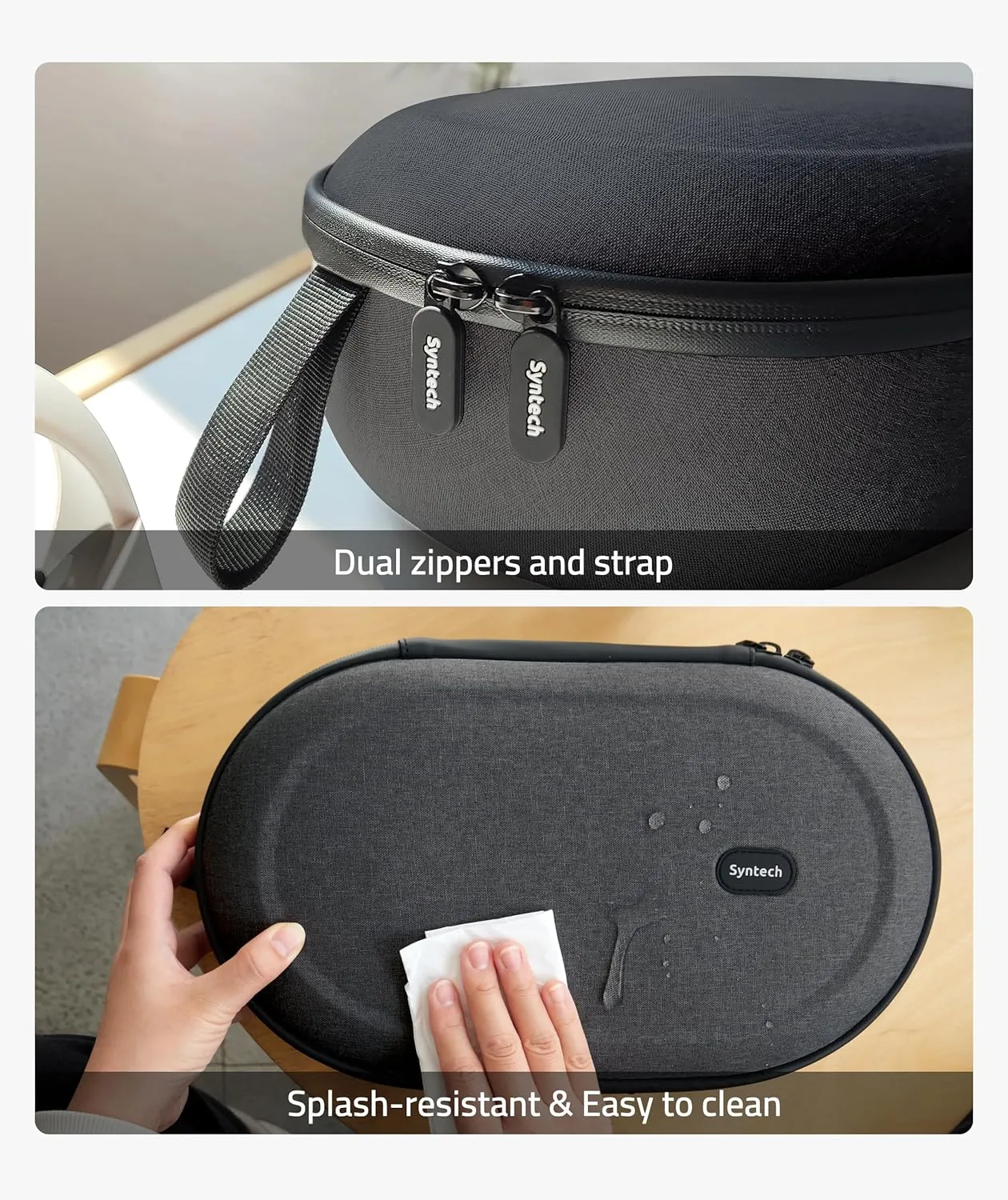 Syntech Hard Carrying Case Compatible with Meta Quest 3S/Quest 3/Oculus Quest 2/VP/Pico4, Accessories VR Headset with Elite Strap, Touch Controllers for Travel, Black (Do Not Fit 3rd-party Headstrap)
