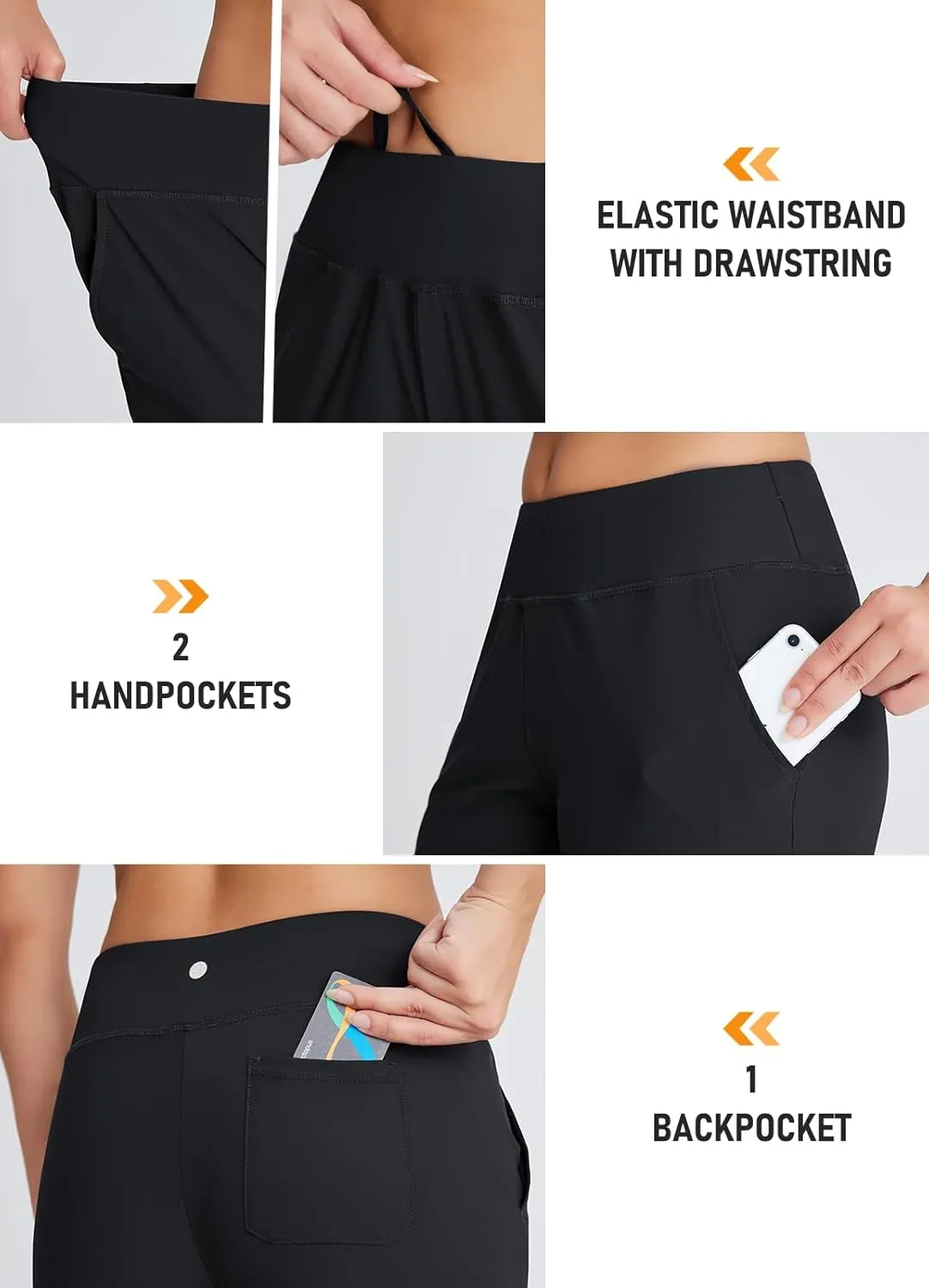 Women's 18" Casual Beach Swim Capri Pants Lightweight Modest Swimsuits Long Swim Shorts with Pockets UPF50 
