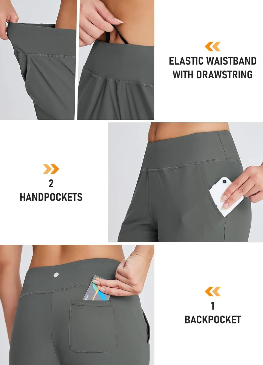 Women's 18" Casual Beach Swim Capri Pants Lightweight Modest Swimsuits Long Swim Shorts with Pockets UPF50 