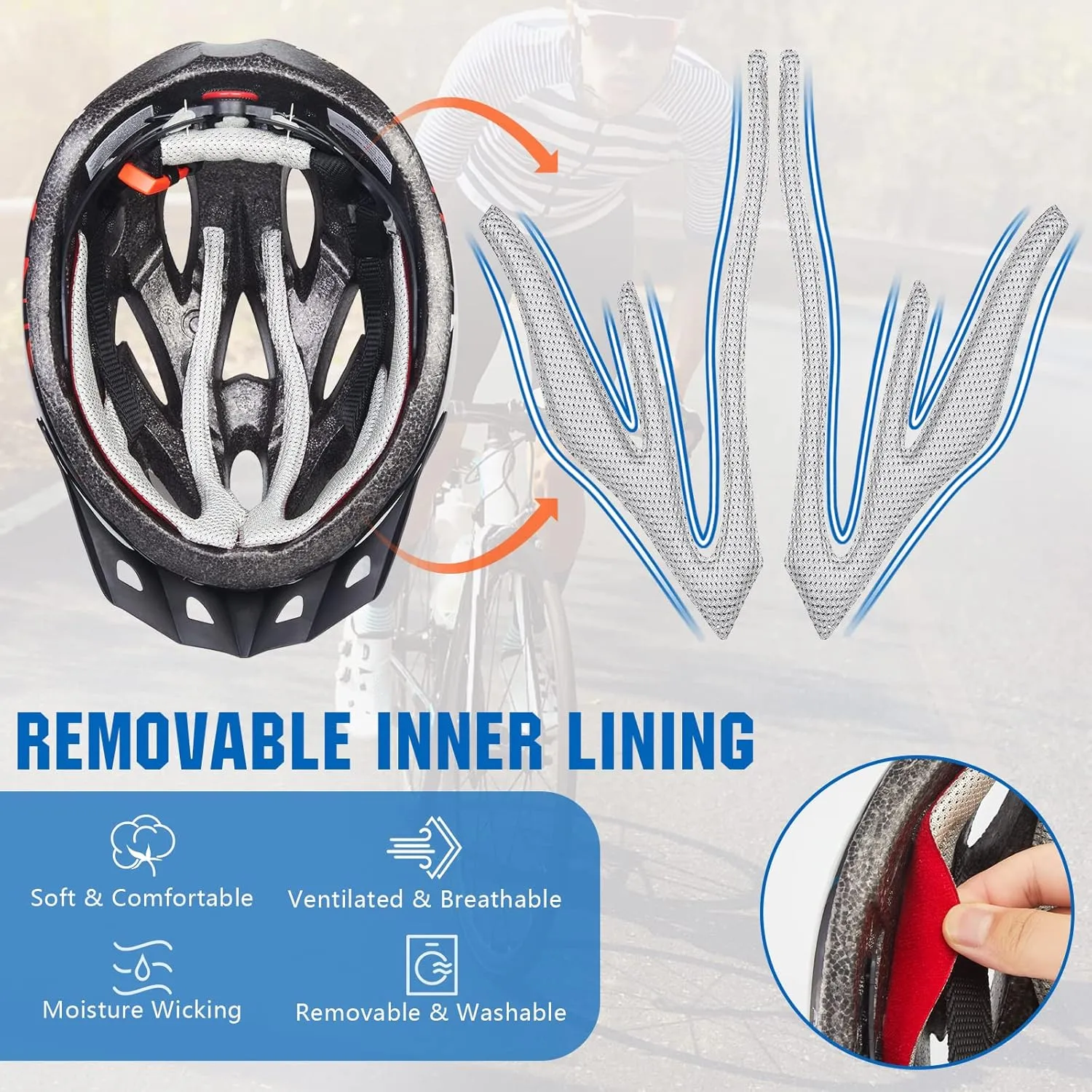 Zacro Adult Bike Helmet Lightweight for Men Women Comfort with Pads&Visor, Certified Bicycle Helmet for Adults Youth Mountain Road Biker