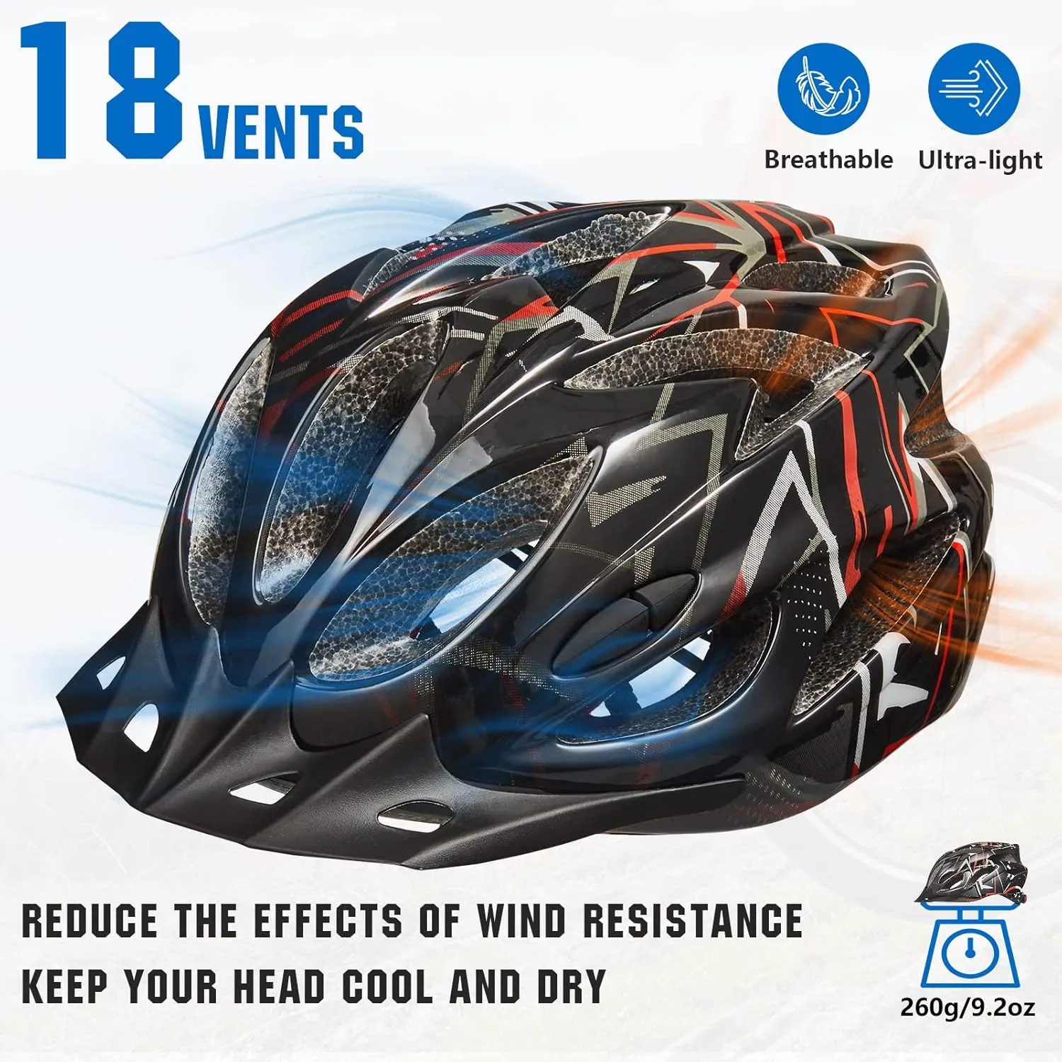 Zacro Adult Bike Helmet Lightweight for Men Women Comfort with Pads&Visor, Certified Bicycle Helmet for Adults Youth Mountain Road Biker