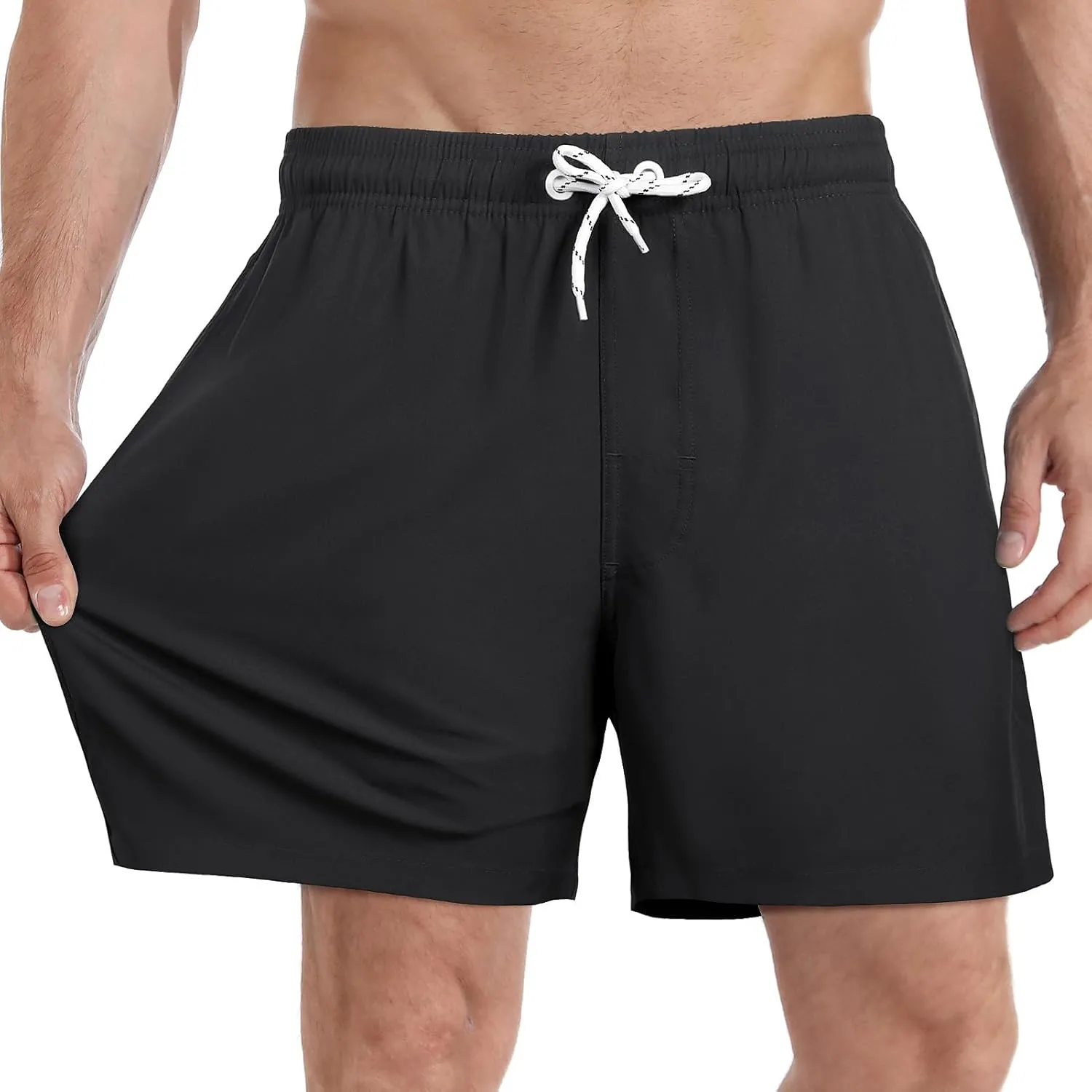 zeetoo Mens Swim Trunks with Compression Liner 5.5" Inseam Shorts Bathing Suit Quick Dry Swimsuit